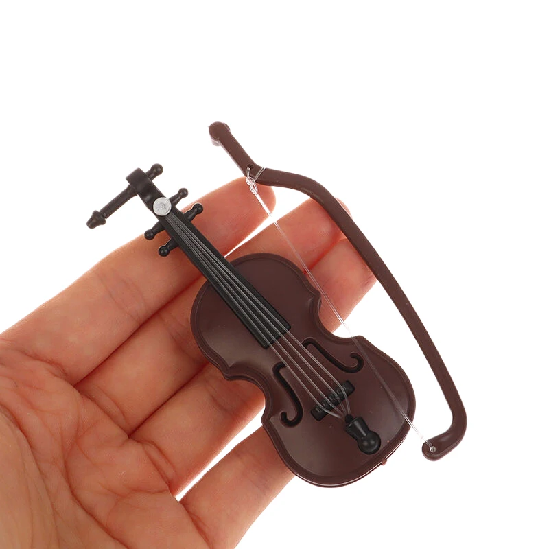 1 pz Mini violino in miniatura simulazione violino fatto a mano Desktop violino decorazione inodore casa delle bambole accessori