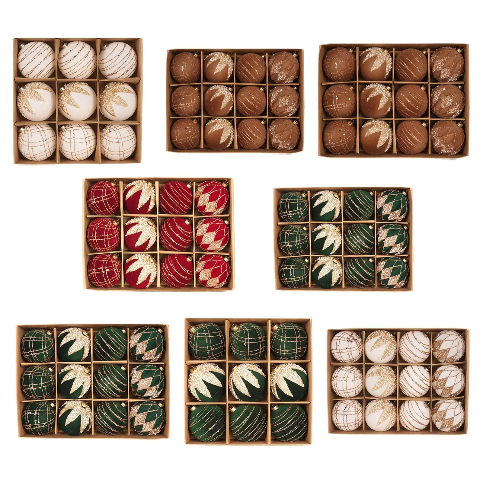 

Флокированные рождественские шары, украшения, небьющиеся портативные рождественские елочные подвесные украшения, подвески для отеля, праздника, двора, дома