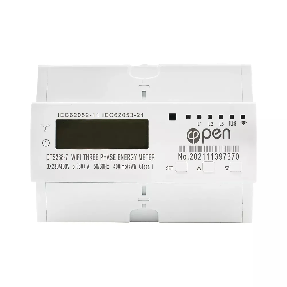 

TUYA APP 220V 400V over under voltage protection three phase WIFI remote control smart energy meter for Smart home
