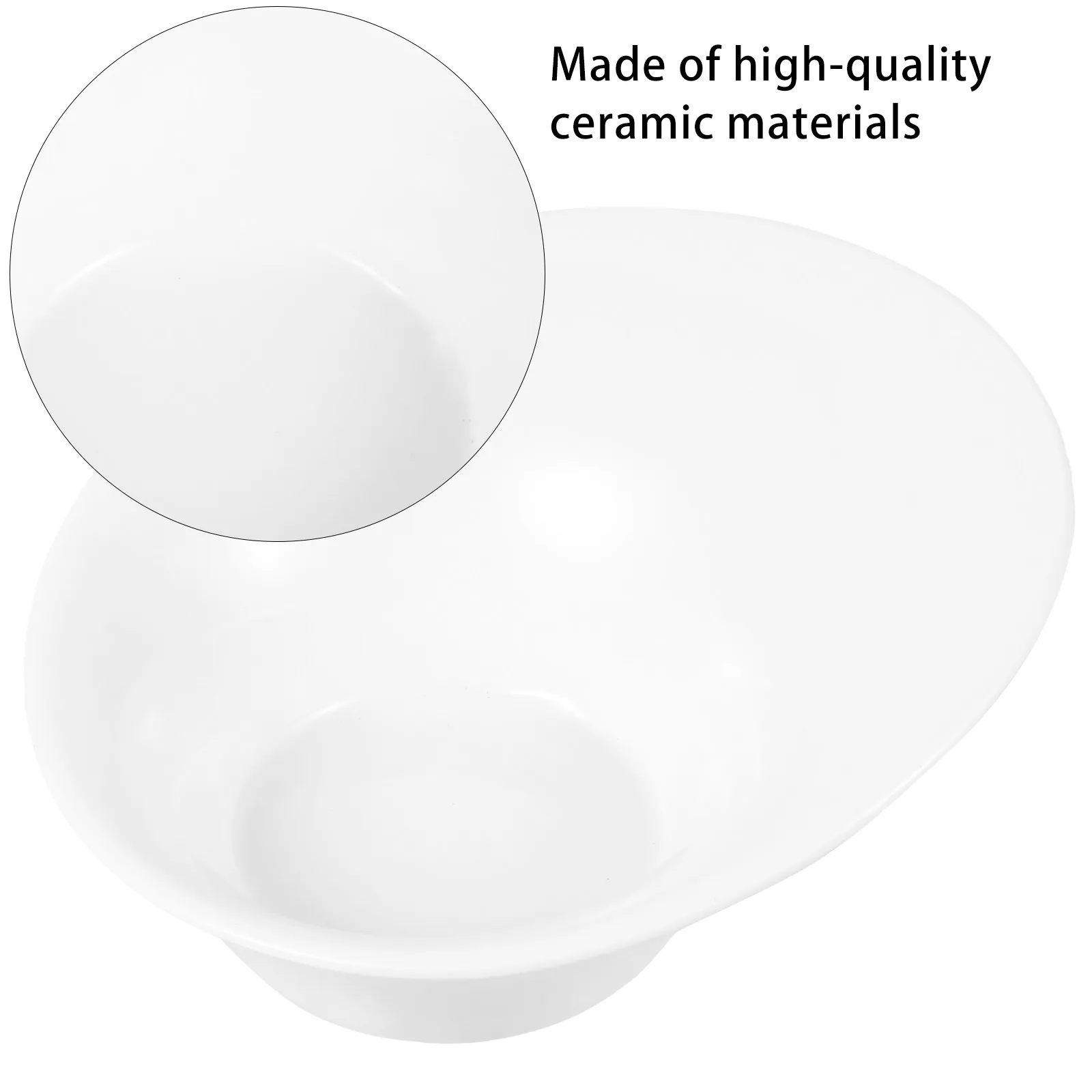 

1Pcs Salad Bowl Ceramic Creative Oblique Design 8 Inches Porcelain Food Server Household Tableware Serving Fruit Snack Dish