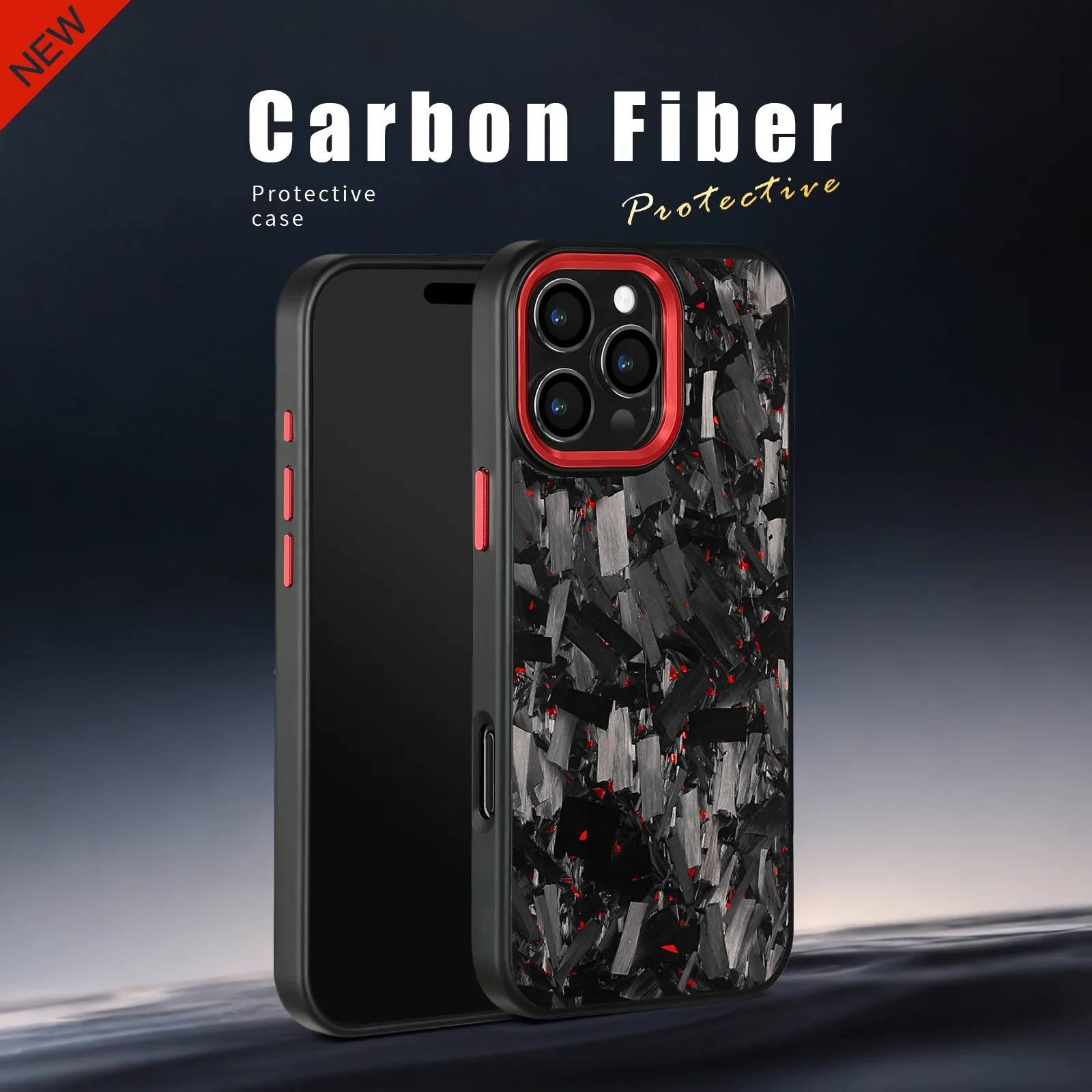 

New Updated Magnetic Big Forged Carbon Fiber Case with Metal Lens /Buttons for iPhone 16 15 14 13 12 11 Pro Max with MagSafe