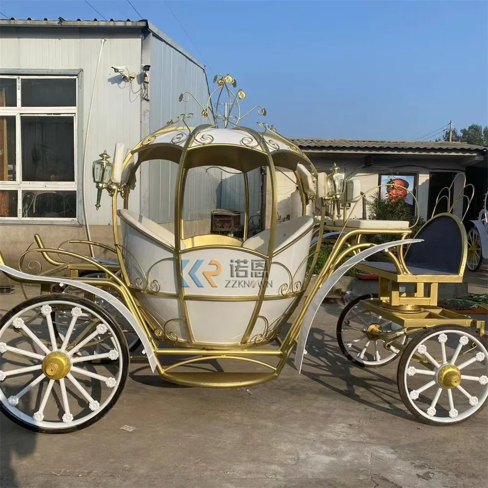 

Luxury Customized Cinderella Pumpkin Carriage Customized Vintage Royal Horse Drawn Pumpkin Carriage For Wedding Celebration