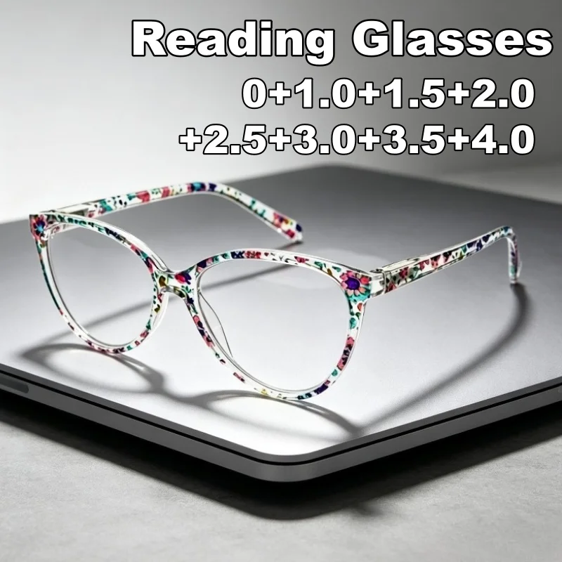 2026 New Coloured Cat-Eye Large-Frame Reading Glasses for Men and Women High-Definition Blue Light Protection Presbyopia Glasses
