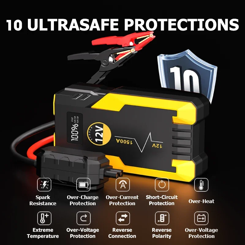 12v portable car jump starter with emergence tool,car battery jump starter power station, multi function jump starter car