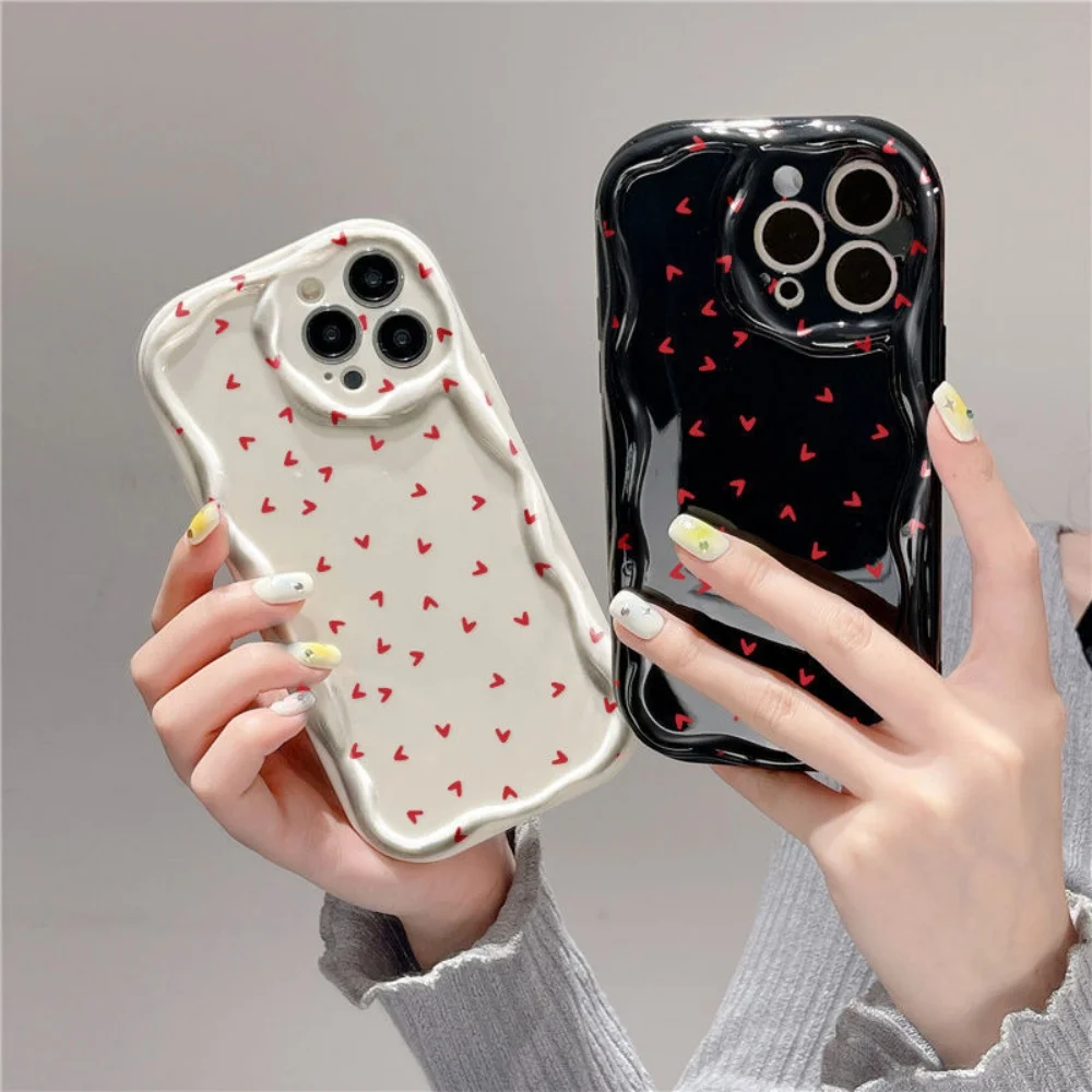 Red Littled Love Heart Phone Case For iPhone 17 16 15 14 13 12 11 Pro Xs Max Mini 8 7 Plus XR Air X 17e 16e Non-Slip Back Cover