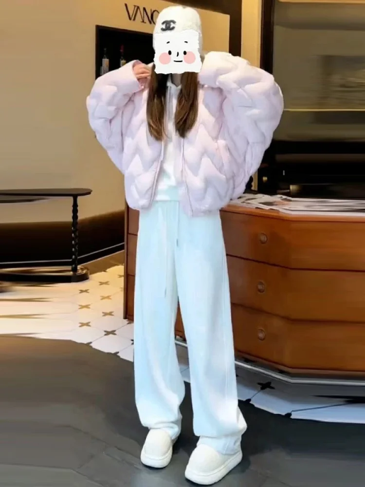 

Женский повседневный комфортный комплект из двух предметов: свитшот и брюки с алмазной отделкой, из смесового хлопка, осенне-зимний модный ансамбль