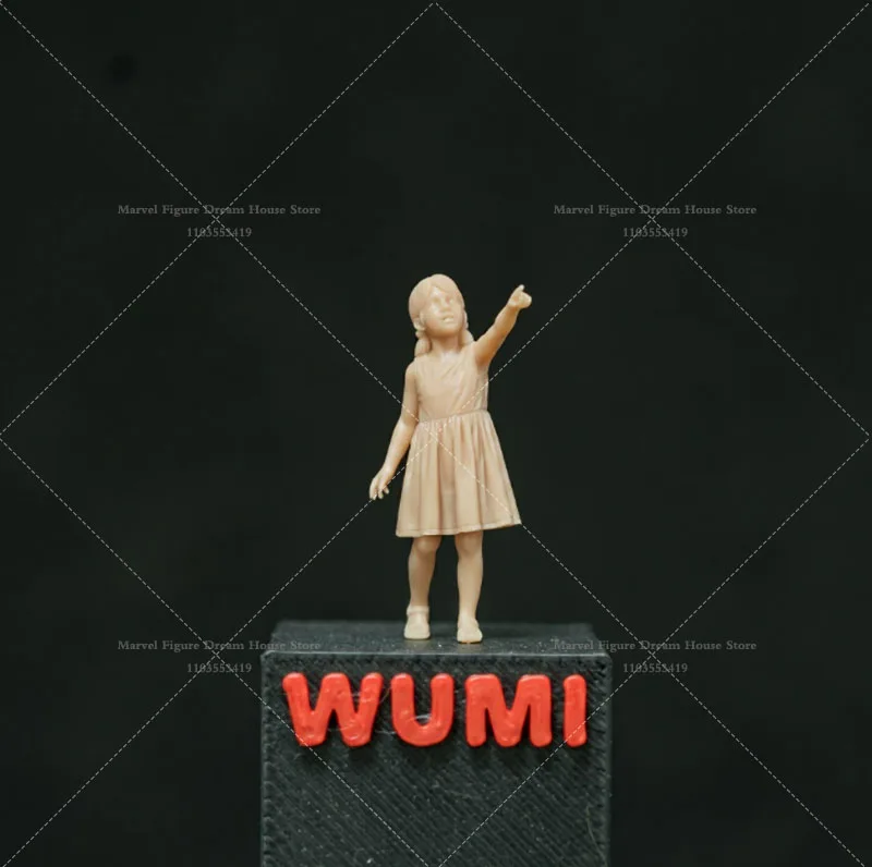 1/64 Scale Miniature Scene Dolls Un-panited White Figure Mini Model Happy Summer Vacation‌ Kids' Adventure Childhood Play