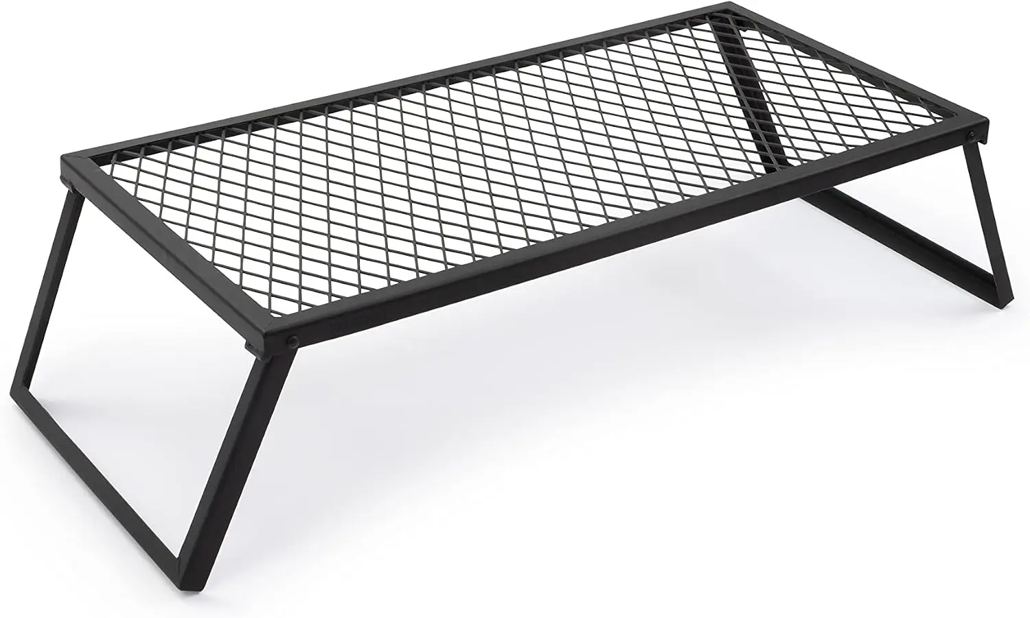 Heavy-Duty Cast Iron Grill Grate, Rectangular BBQ Grate for Camping, Open Fire Cooking and Grilling - Portable, Simple, Ready to Use