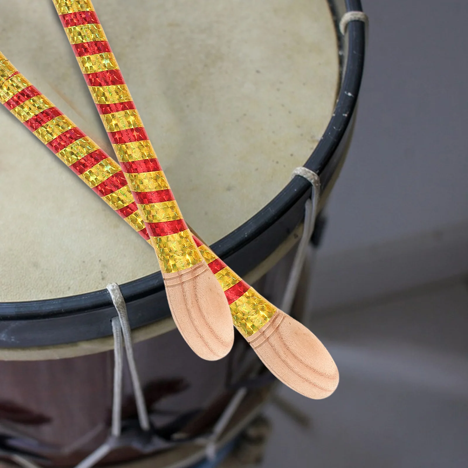 

2Pcs Wooden Drumsticks Multi Color Durable Drum Sticks for Adults Beginners Practice Session Dandiya Sticks