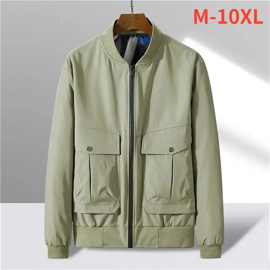 Big Size 10XL  9XL 8XL Plus Size Jackets Men Fashion Causal Cargo Jackets Coats Male Baseball Jacket Autumn Windbreaker