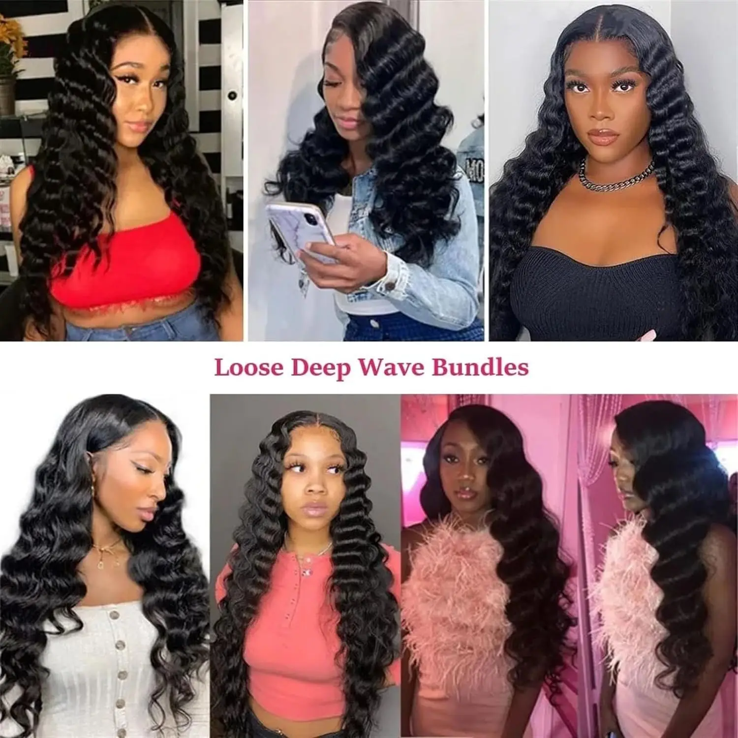 Tendresse 12A Grade Indian Remy Loose Deep Wave Hair 3 Bundles 100% Human Hair Deep Wave Human Hair Extensions for Black Women