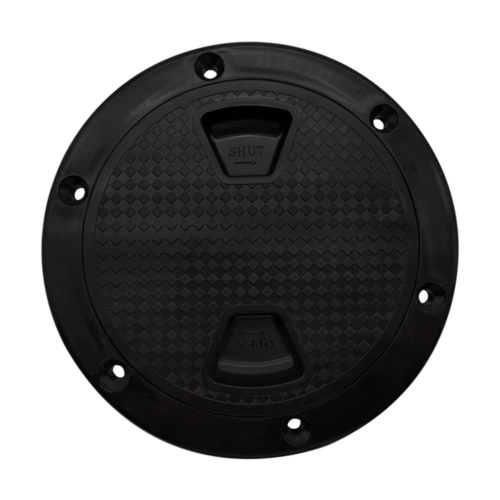ABS Plastic 4/6/8 inch Black Round Boat Out Deck Plate Inspection Access Hatch Cover Deck Plate Non Slip for RV Yacht Marine