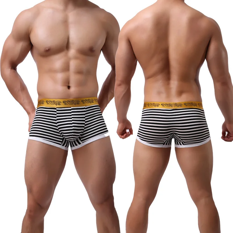 Calzoncillos Bóxer a rayas para hombre, moda