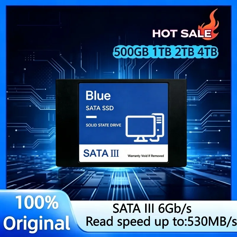 Original Blue SATA SSD 500GB 1TB 2TB 4TB SATA 3.0 2.5" SSD Hard Disk Disc Internal Solid State Drive for Laptop Desktop