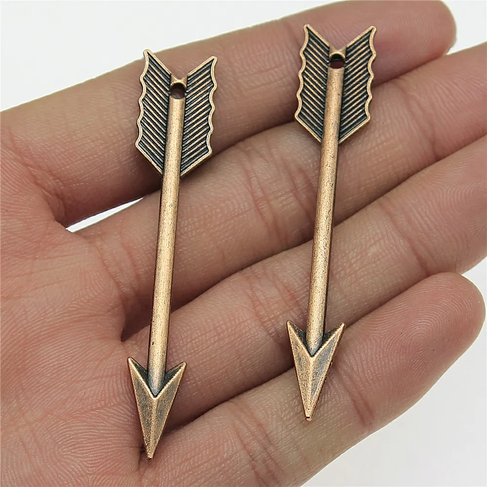 WYSIWYG 4pcs 63mm 4 Colors Antique Gold Color Antique Silver Color Antique Bronze Big Arrow Charm Pendant For Jewelry Making