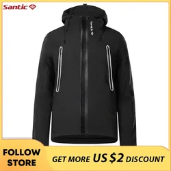 Santic Waterproof Winter Jacket Multi-pockets Windproof Full Zipper Bicycle Clothing Outdoor MTB Road Riding Cycling Jacket Tops