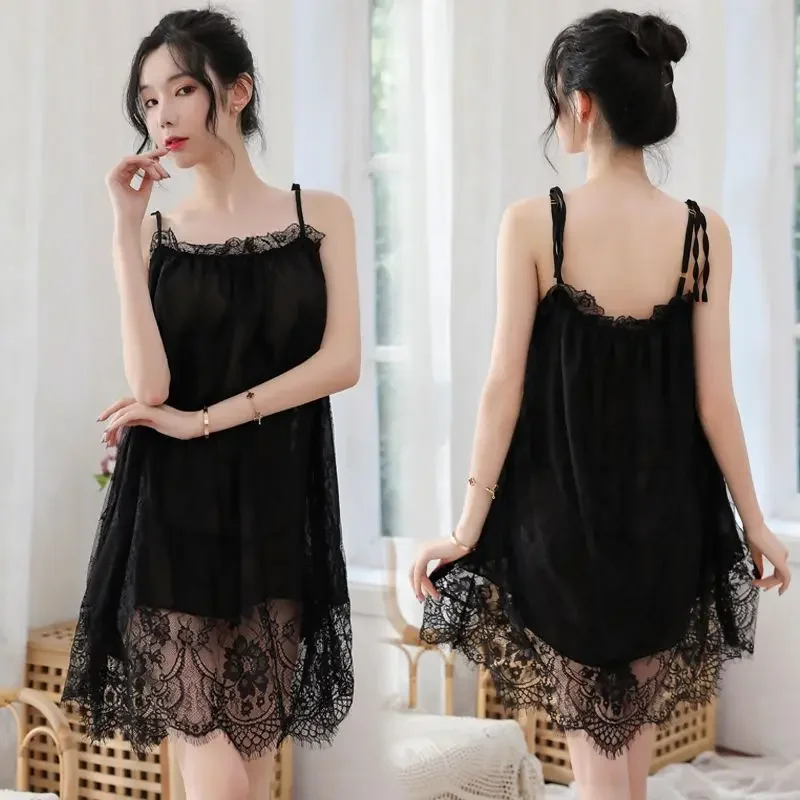 Slip Dress Lace Nightgown Women's New Home Clothes Korea Pijama Sexy Woman Very Sexuality The Sleepwear for Sleeping Lingerie