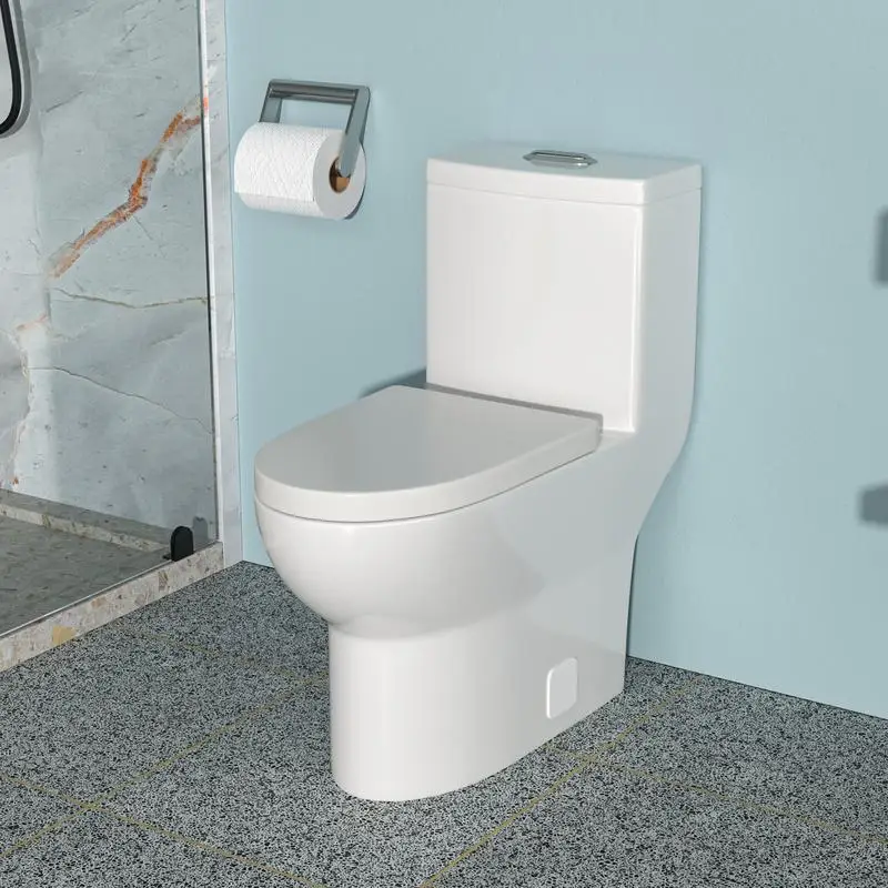 

Ceramic One Piece Toilet with Dual Flush System and Soft Closing Seat