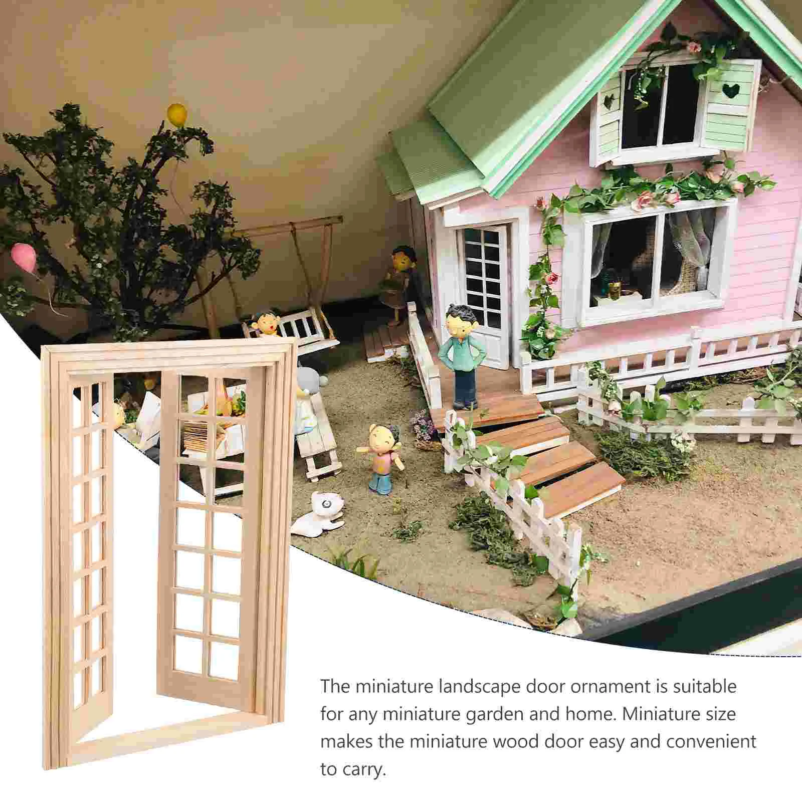 Door and Window Model Wooden Furniture Accessory Mini DIY Decor Decoration Miniatures