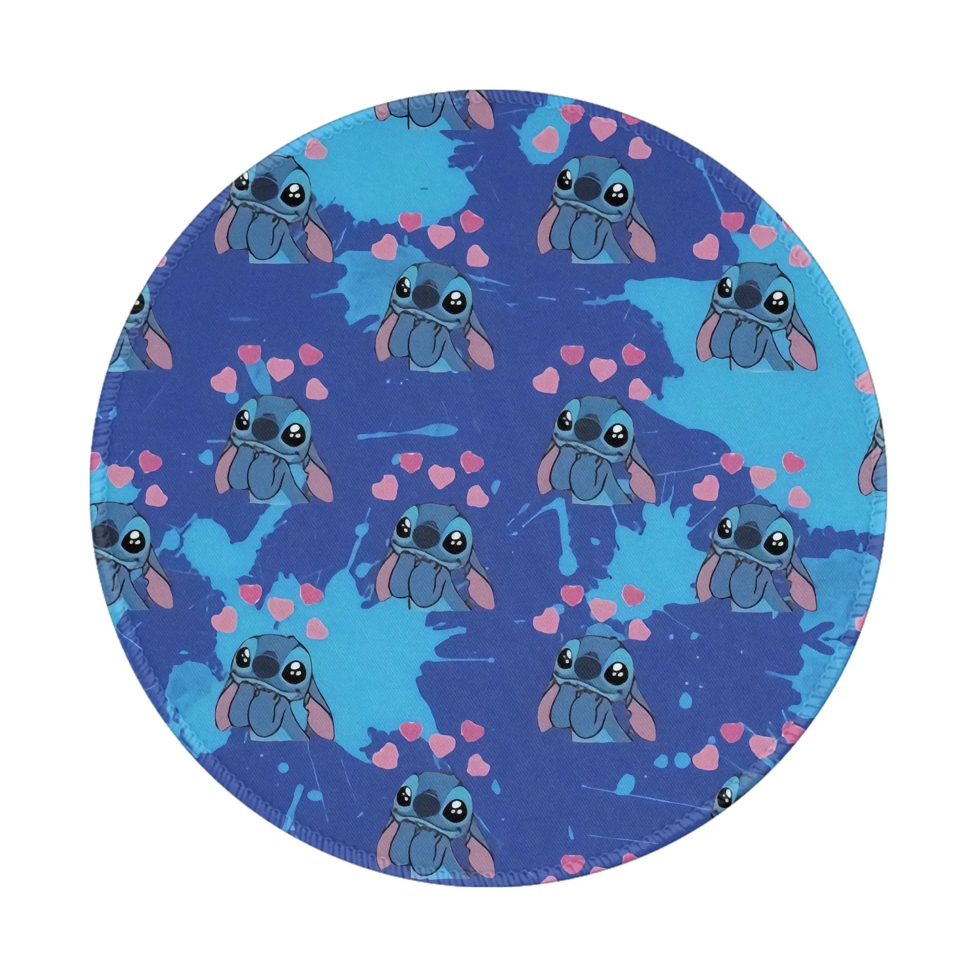 Stitch 8 inch ronde muismat bureaumat laptop muismat voor kantoor pc computer toetsenbord antislip rubberen bureaumat