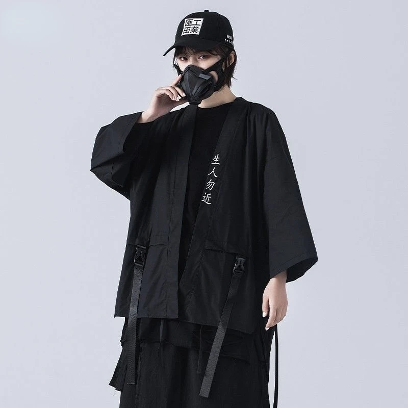 ARENS Techwear T-shirt Punk Gothic Clothes Goth Clothes Summer Short Sleeve T-shirts Coat Japanese Style Streetwear Hip Hop