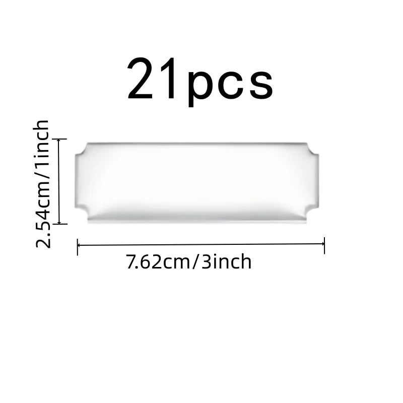 21 pcs Adhesive Name Plates, Self-Adhesive Backing and Silver Finish Surface, ideal for Meeting Table Signs
