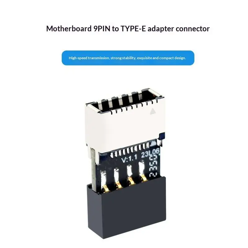 1Pcs TYPE-C Socket 9-Pin USB 2.0 Extender Card Motherboard USB2.0 9Pin To TYPE-E Female Adapter For  OS/Windows Linux