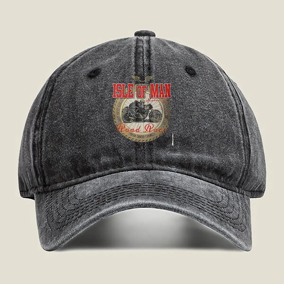 

Isle of Man Racing - Themed Design Art Washed Baseball Cap