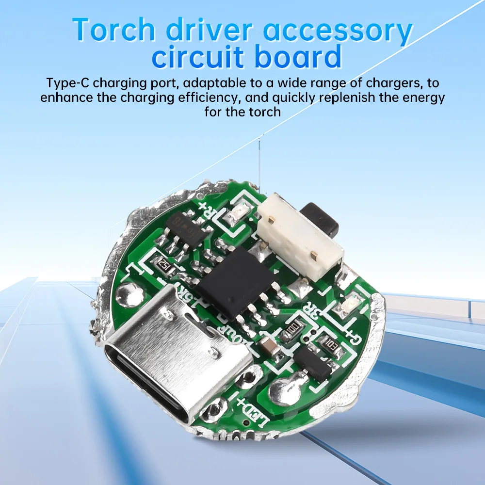 Two Speed Drive Board 3.2-4.2V Flashlight Drive Accessories Circuit Board for 10W LED Switch 1.8-2A Charging Integrated Module