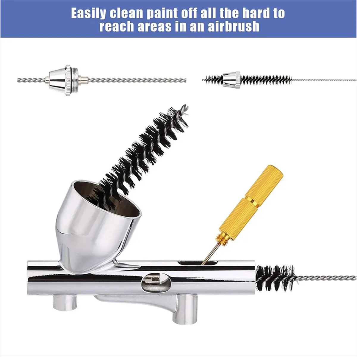 【2026 TOP Global】▼△◑Airbrush Cleaning Kit - Glass Cleaning Pot, Filters, Scraper Needle, Tube Brushes