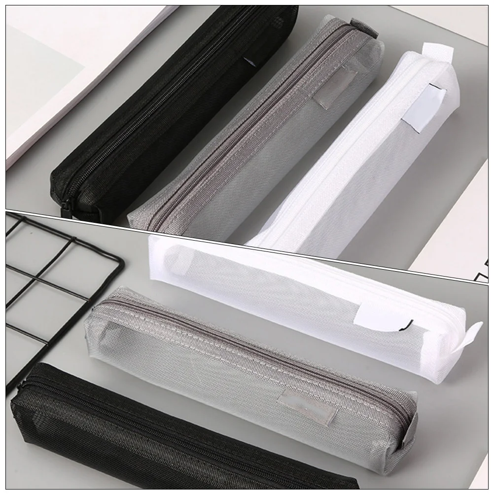 2Pcs Exam Pencil Bag Smooth Zipper Multi-Purpose Stationery Pouch for Teachers Students Pen Holder Ruler Scissors Container