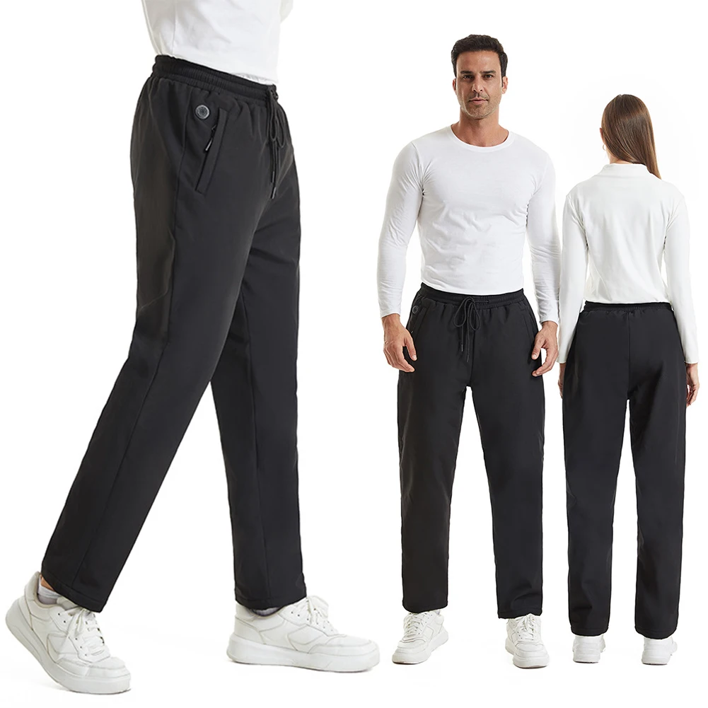 Men Women Electric Heating Trousers 3 Temperature Control 12 Heated Areas Plush Heated Trousers Thickened for Fishing Camping