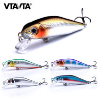 VTAVTA Mini Floating Minnow Wobbler Fishing Lure 6cm 5g Trout Artificial Plastic Hard Bait 3D Eyes Crankbait Bass Fishing Tackle