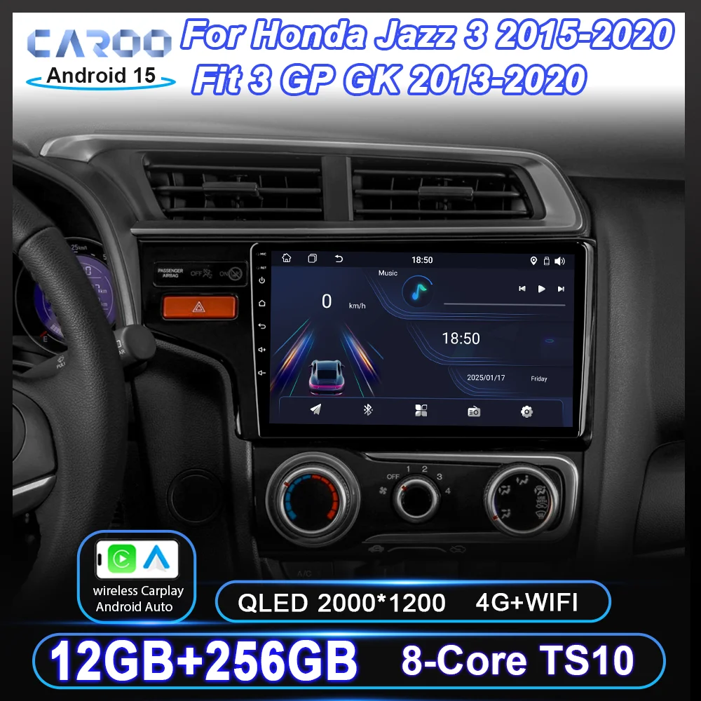 

Android 15 Car For Honda Jazz 3 2015-2020 Fit 3 GP GK 2013-2020 Auto Multimidia Video Player Touch Screen Radio Stereo Head Unit
