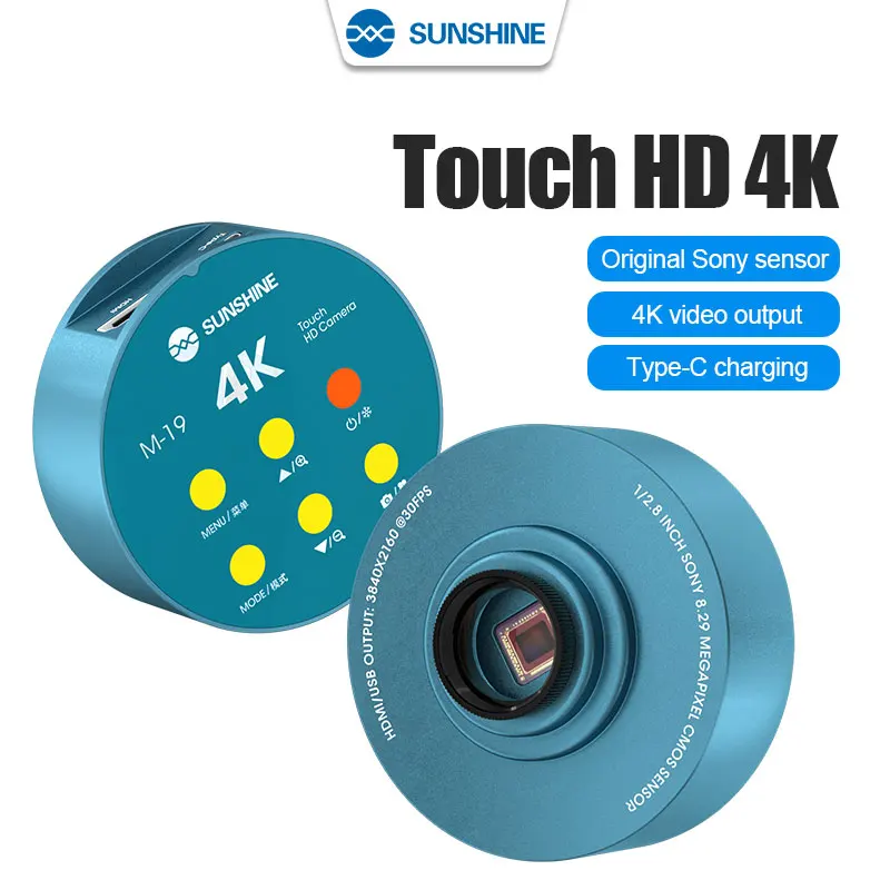 

SUNSHINE M-19 Touch 4K HD Camera Ultra-High Resolution Images for Trinocular Microscopes Tool Box Hand Tools Phone Repair Tools
