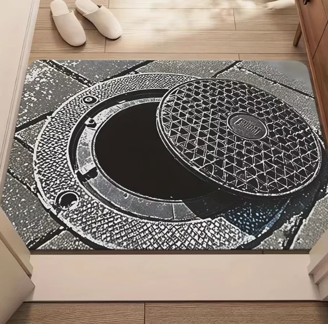 Trap Design Carpet Tunnel Visual Effects Anti Slip Mat Outer Door Mat Living Room Home Decoration Floor Art Design Outdoor Mat