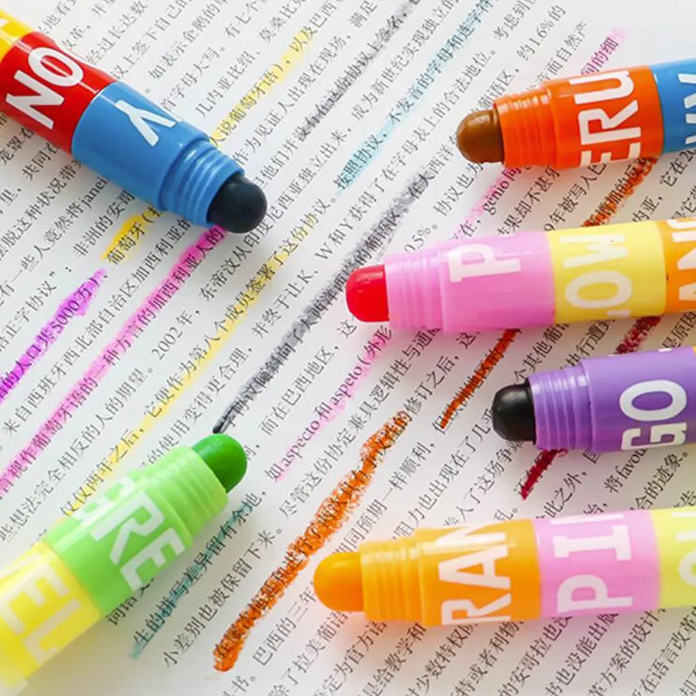 

2Pcs Fluorescent Highlighters Multipurpose Marker Pens Vibrant Colors Ergonomic Shape Leak Proof Odor Free for School Office