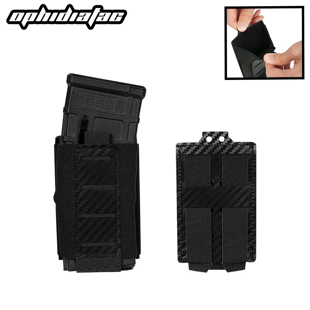 

OPHIDIAN Carbon Fiber Single Magazine Holder 5.56 Magazine Pouch MOLLE System Hunting Holster