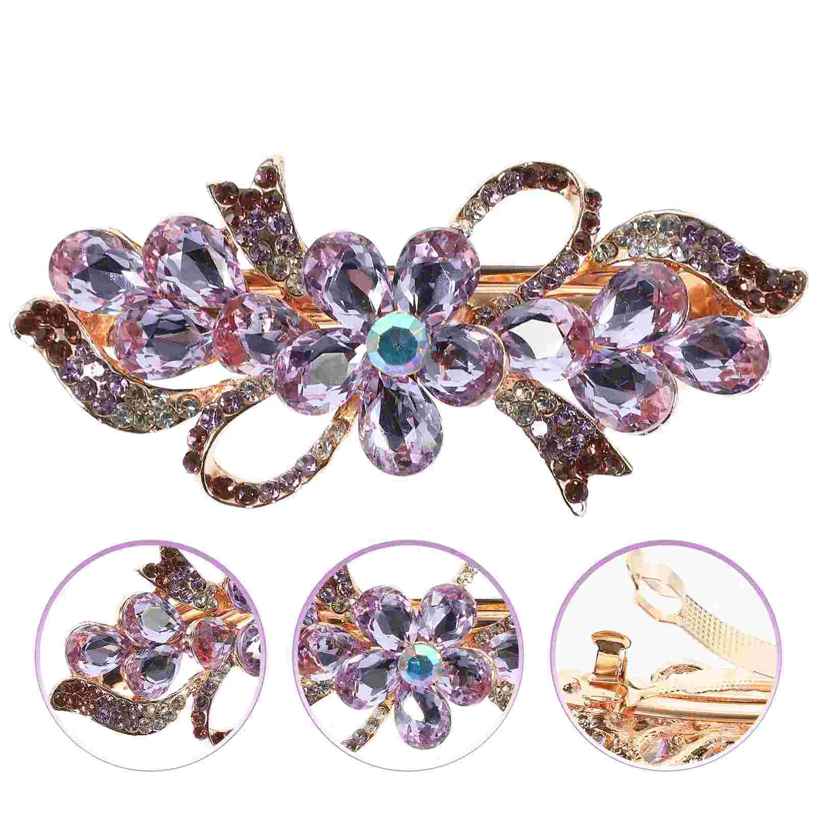 

Pearl Rhinestone Hair Clip Miss Bow Clips Barrettes Metal Rhinestones for Women