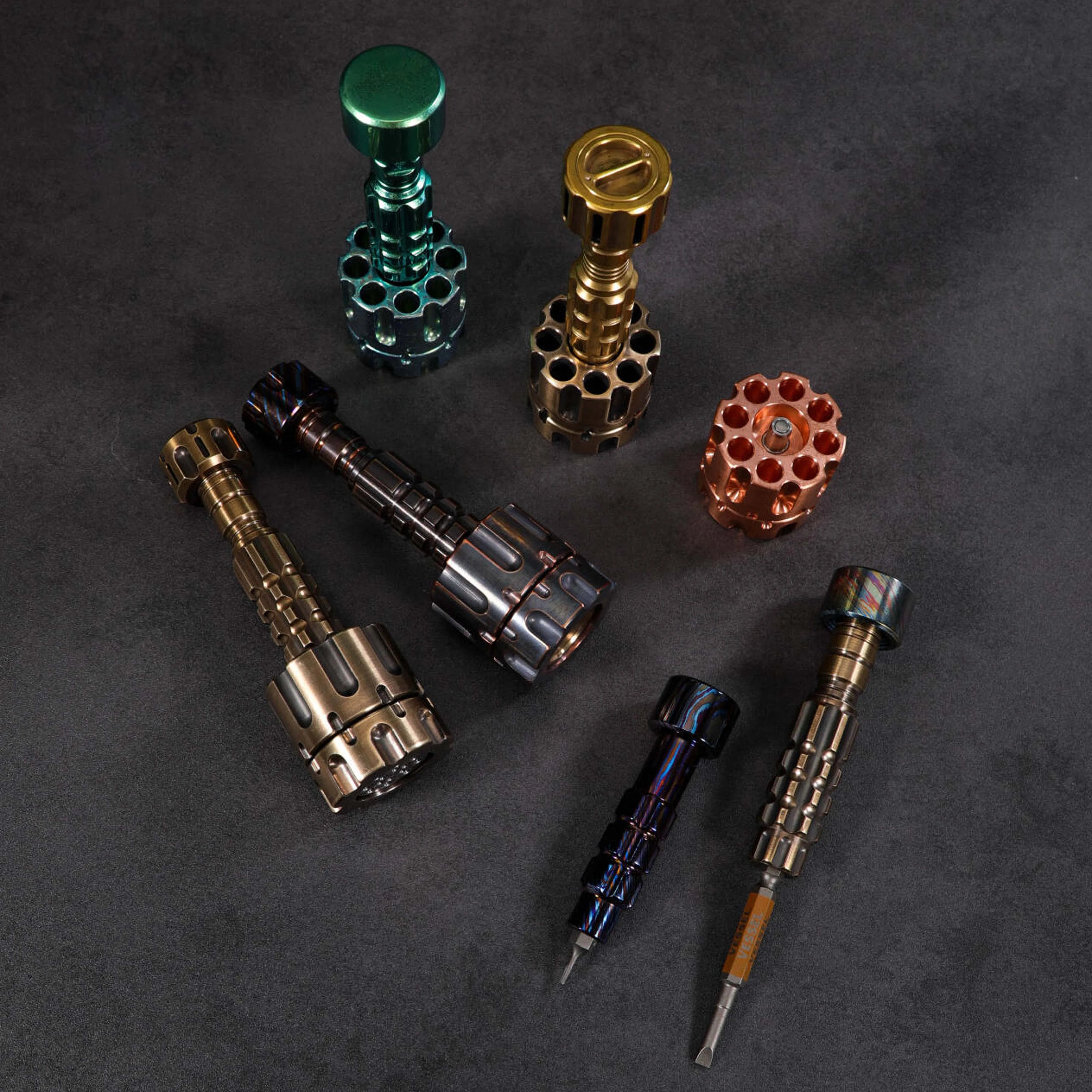 1 قطعة مفك دمشق النحاس الدوران متعدد الوظائف التكتيكية EDC أداة القلم النحاس البرونزية تململ لعبة #6