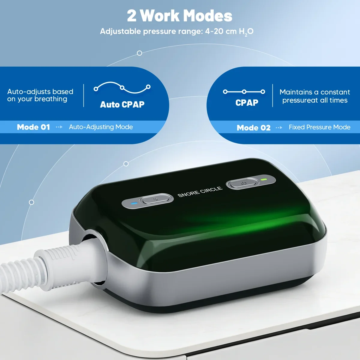 Resoxy Portable Auto CPAP Machine for Sleep Apnea Anti Snoring OSA Respirator with CPAP Mask Carry Bag Travel Mini Ventilator - Image 5