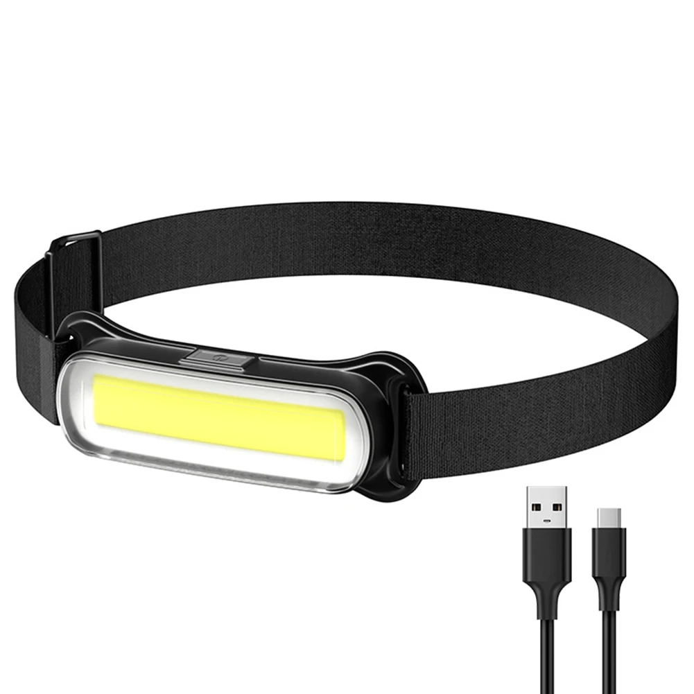 Rechargeable Flashlight 3 Modes Head Lamp Waterproof Head Light Adjustable Headband for Outdoor Camping Running Cycling Fishing