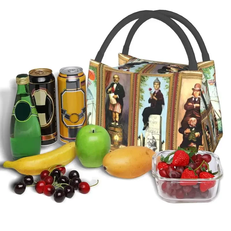 Custom Haunted Mansion Stretching Lunch Bags Women Thermal Cooler Insulated Lunch Box for Work Pinic or Travel