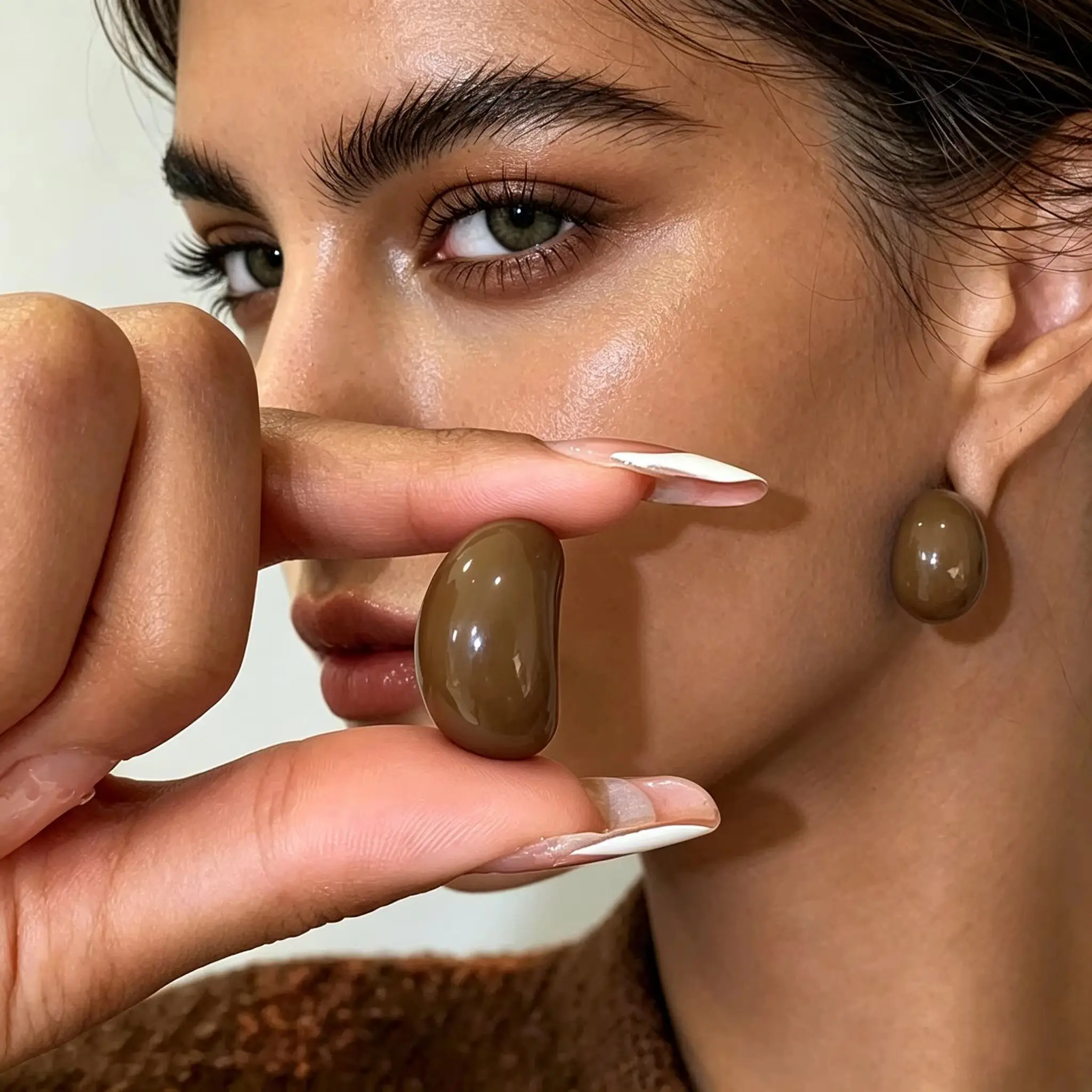Minimalist Semi-Circle Acrylic Stud Earrings Brown Resin Earring for Women Fashion Earring Party Jewelry Accessories