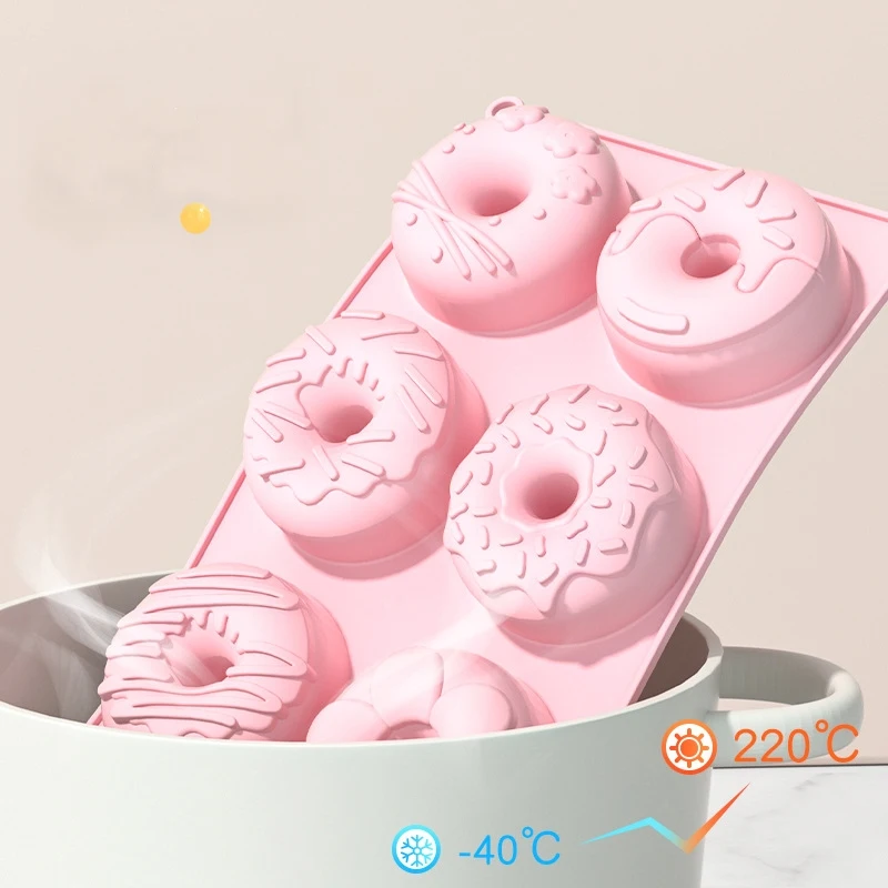 Silicone Donut Cake Pan 6-Cavity Silicone Fluted Tube Cake Pans,Non-Stick Silicone Molds for Donut,Jelly,Cupcake,Doughnut,Bread