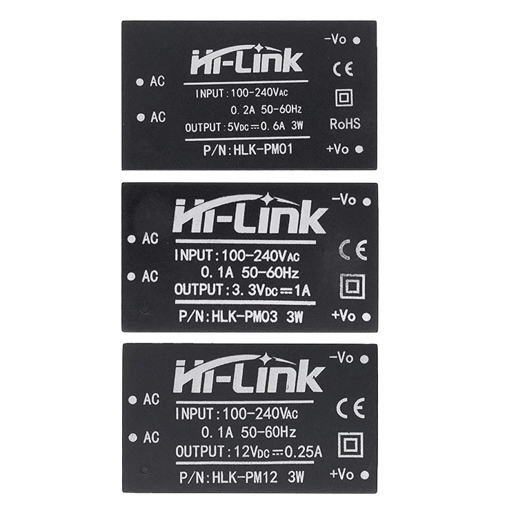 

HLK-PM01 HLK-PM03 HLK-PM12 AC-DC 220V to 5V/3.3V/12V mini power supply module,intelligent household switch power module UL/CE