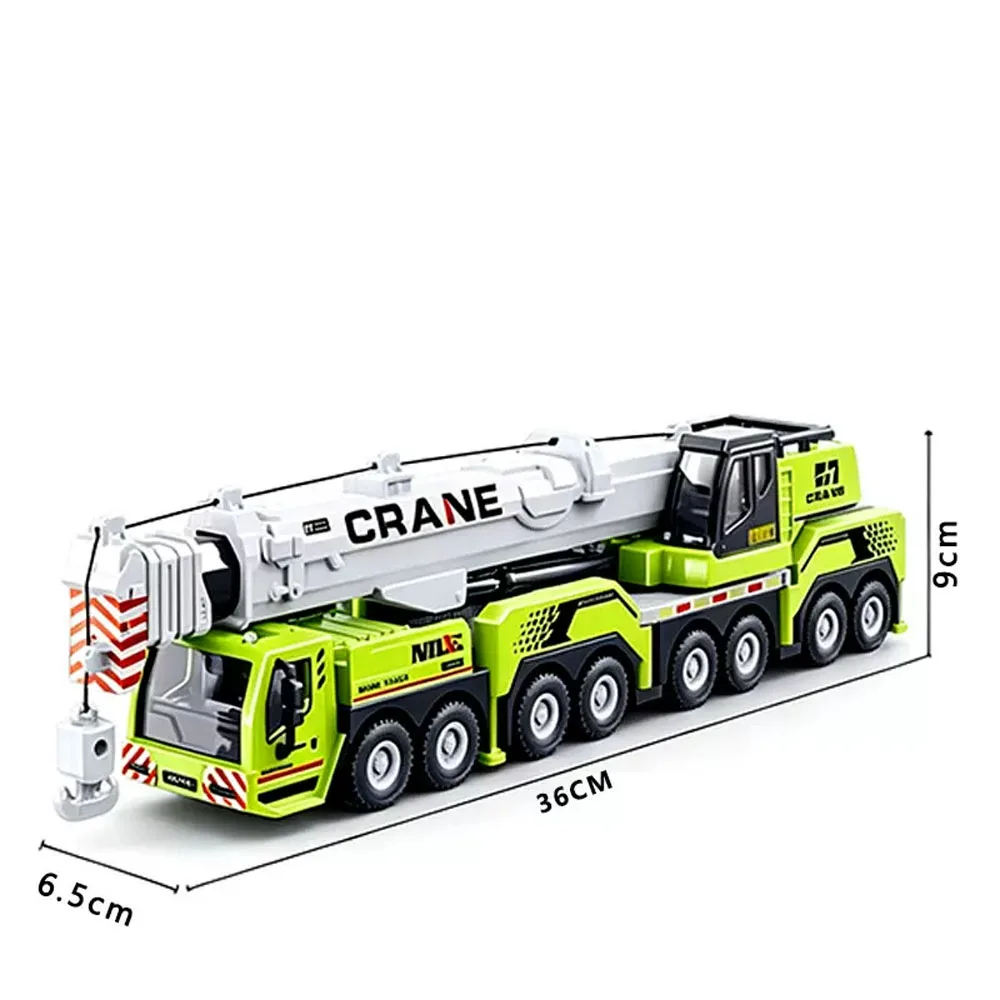 Mega Crane Truck Model Ultra-Long Boom Can Lift and Lower Large Heavy Duty Crane Inertial  Engineering Vehicle Toy Model