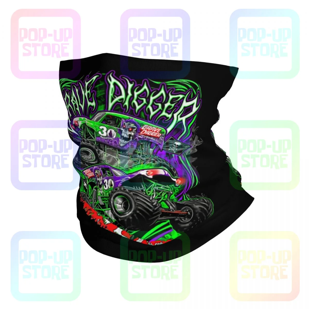 Monster Jam Monster Truck Grave Digger Neck Gaiter Bandana bufanda máscara facial Simple Headwear multifuncional