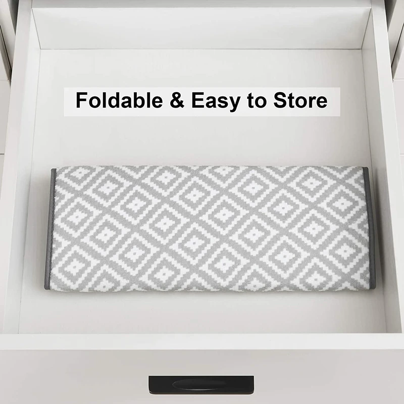 Dish Drying Mat for Kitchen Absorbent Microfiber Dishes Drainer Mats Kitchen Accessories19.2 By 15.8 Inch 46*40cm