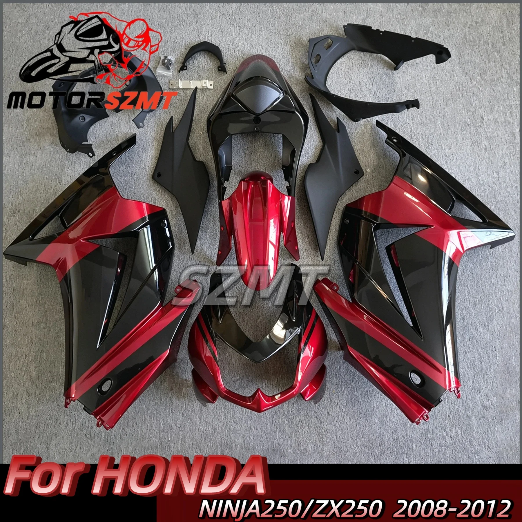 ABS Fairing kit For Ninja 250R 2008 - 2012 Red Black Fairing Kit EX 250 2010 Fairings Kits For Ninja 250R ZX250 2009